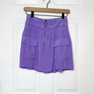 Ramy‎ Brook Rosalie Mini Skirt Half Zip Purple Womens Size Small
